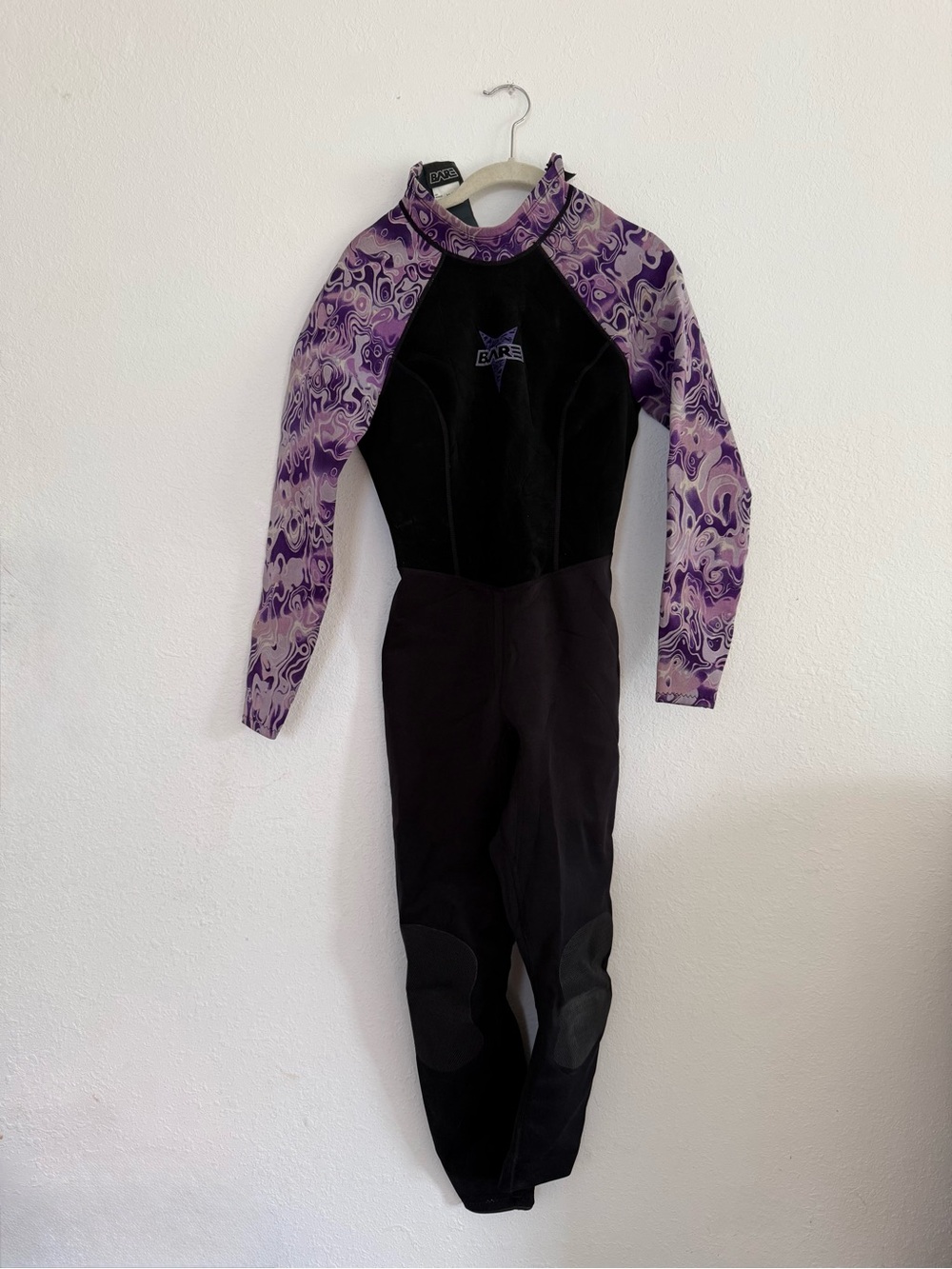 BARE Youth Full Black Purple Scuba Diving Neoprene Wetsuit Size 11-12